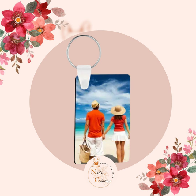 Porte clés rectangulaire personnalisable en sublimation