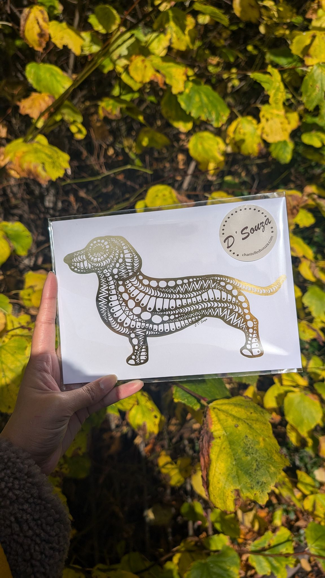 Dachshund Foil Print