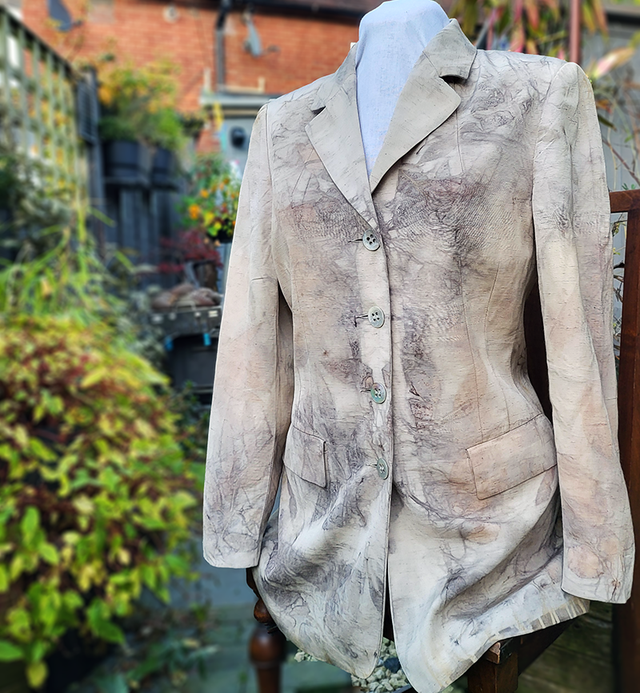 Silk Jacket Size 12/14 with eucalyptus print - brand Blue Harbour