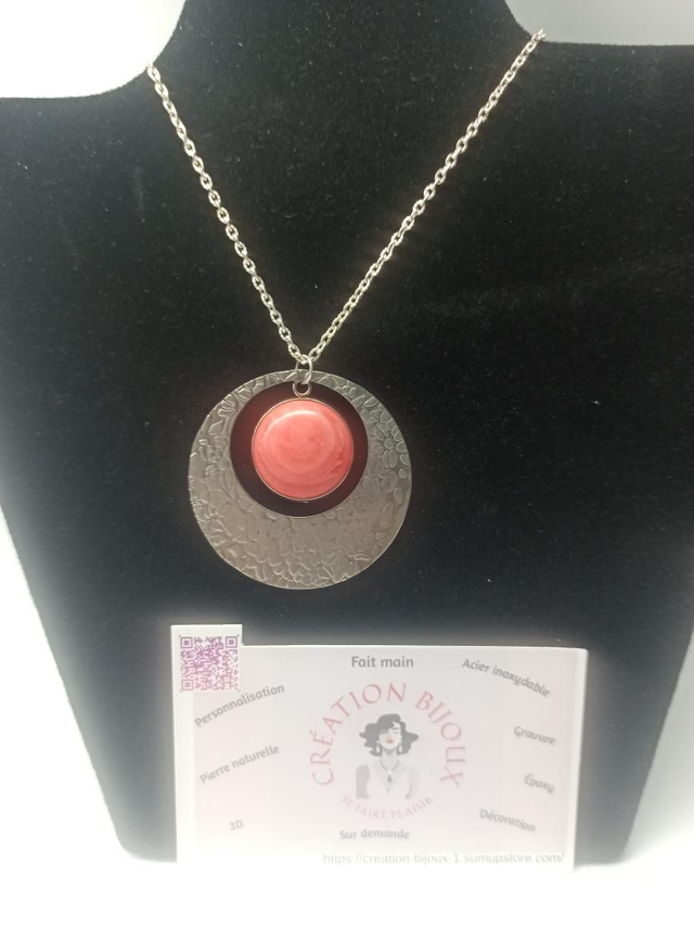 Collier cabochon Rouge 