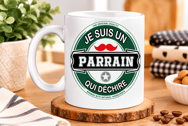 Mug Parrain Qui Déchire – Une Idée Cadeau Originale, Drôle et Pleine d’Affection pour un Super Parrain