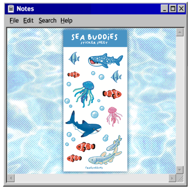 Sea buddies vinyl glossy stickersheet