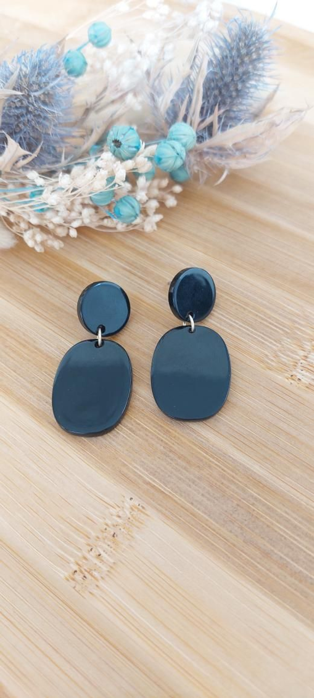 Boucles d'oreilles Allisa noir