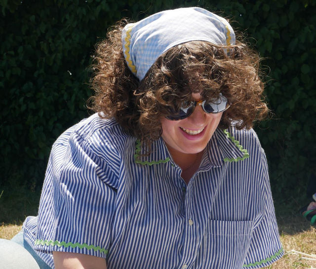 La chemise MADO et son chouchou assorti - Rayé bleu et vert clair