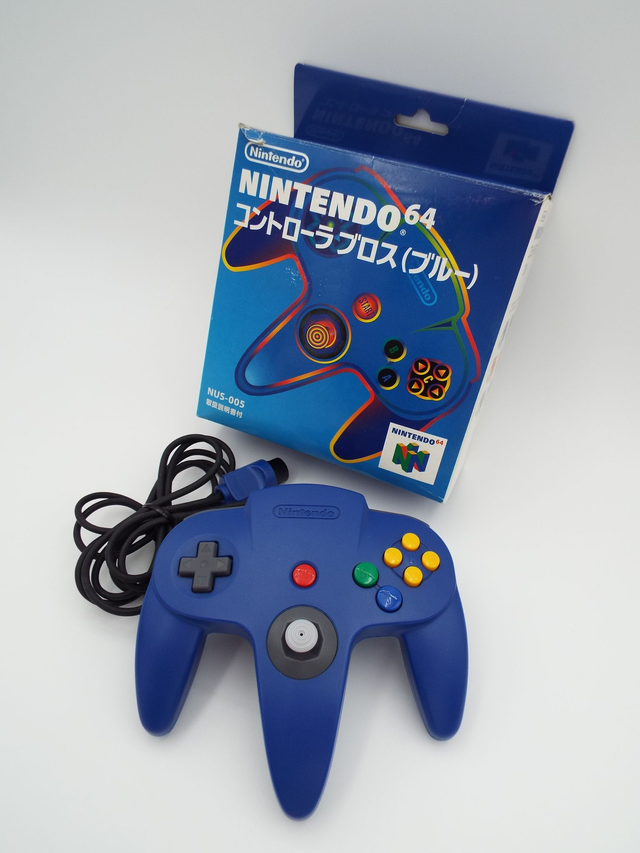 Nintendo 64 N64 Blue Controller In Box Official CIB Japan JPN