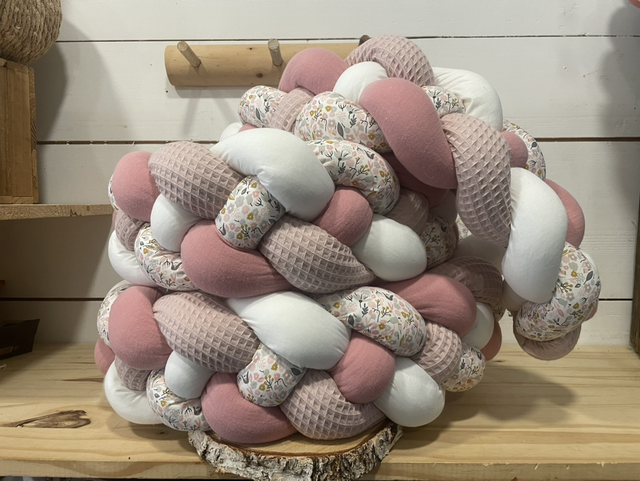 Tresse de lit tons fleuri rose