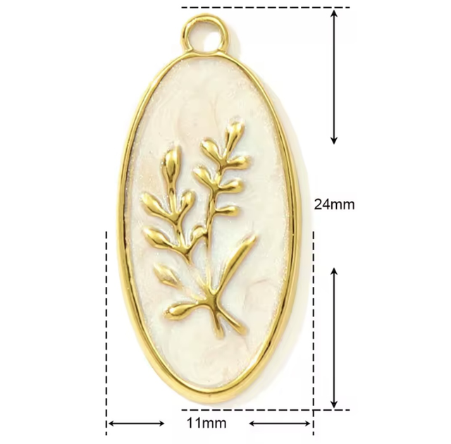 Charm ramoscello base bianca 