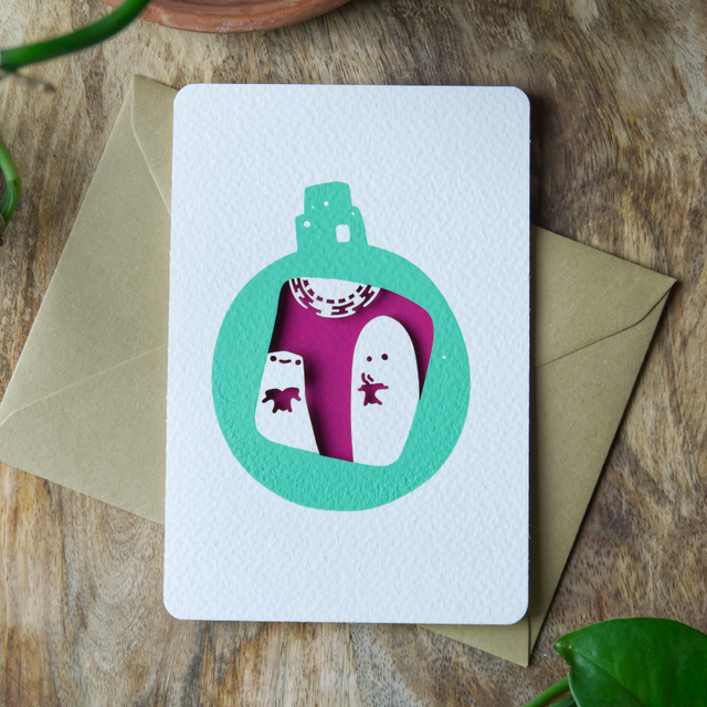 Carte ajourée A6 (sérigraphie 2 couleurs) - Noël