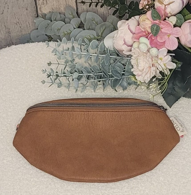 Sac banane simili cuir marron