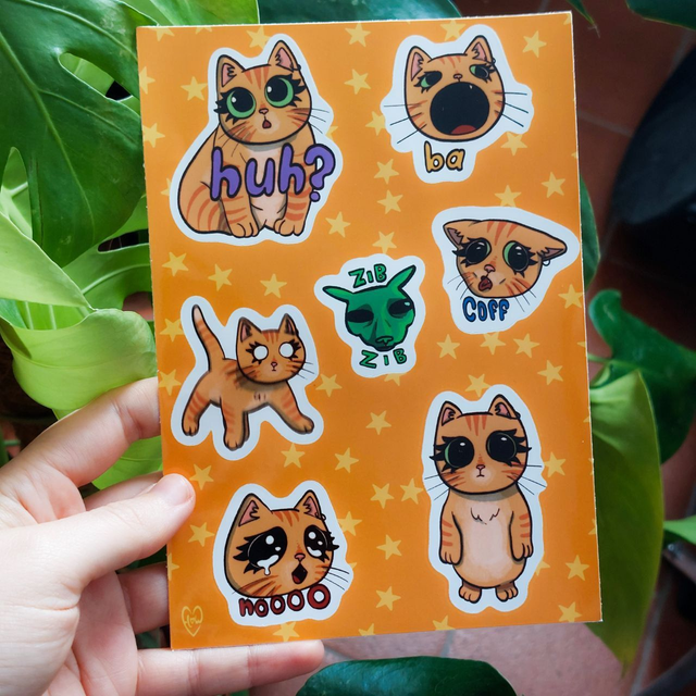 Flowey Cat meme sticker sheet