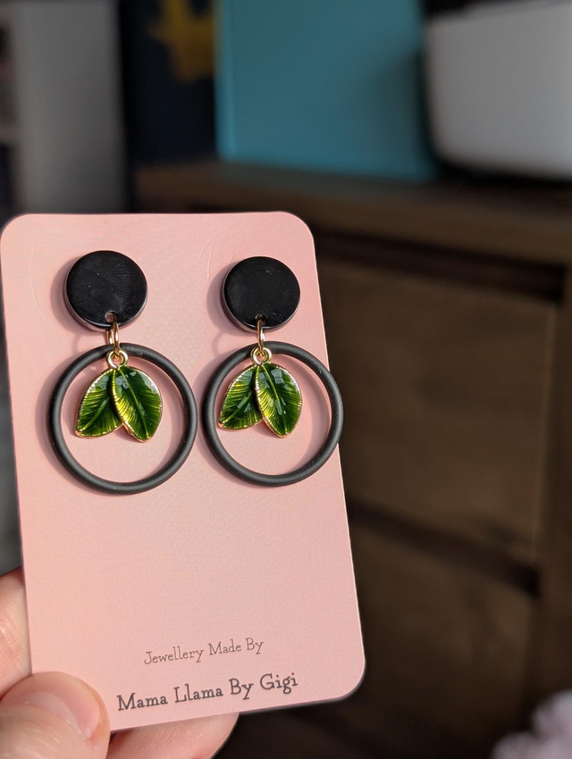 Green Leaf Earrings