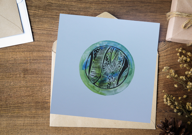 Carte sphère bicolore kaki outremer