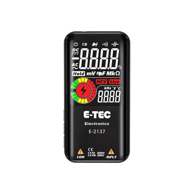 Automatisches digitales Multimeter inkl. Testpunkte, rot-schwarz