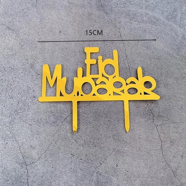 Eid Acrylic Cake Topper Gold - Block Writing