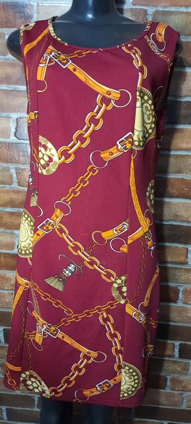 Vestido Estampado Vinho, T/M