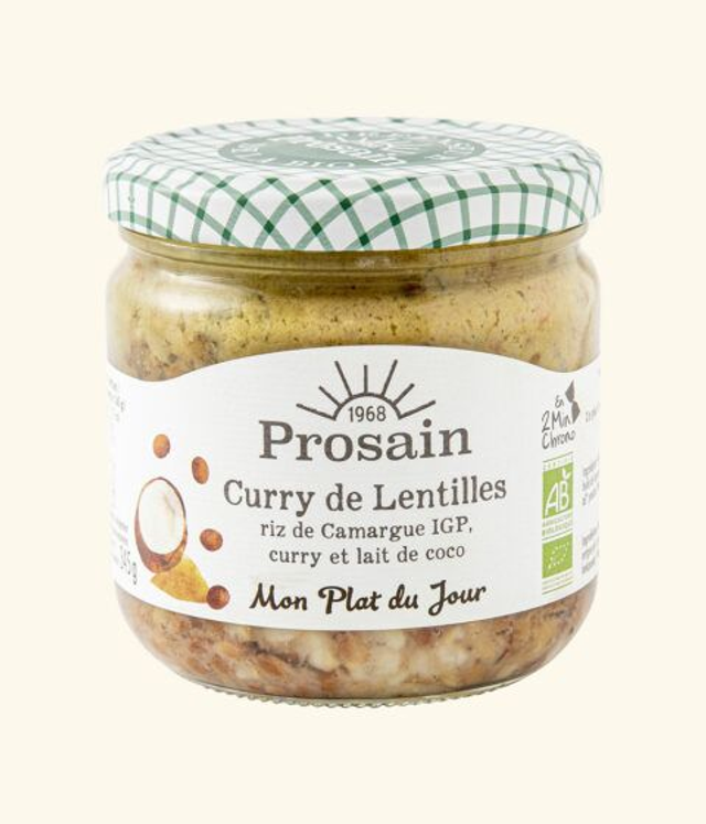 Curry de Lentilles Bio au Riz de Camargue 345g – Prosain
