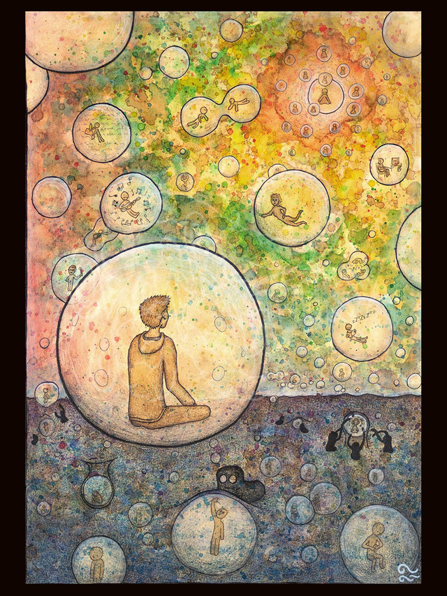 &quot;Living in a bubble&quot; Print