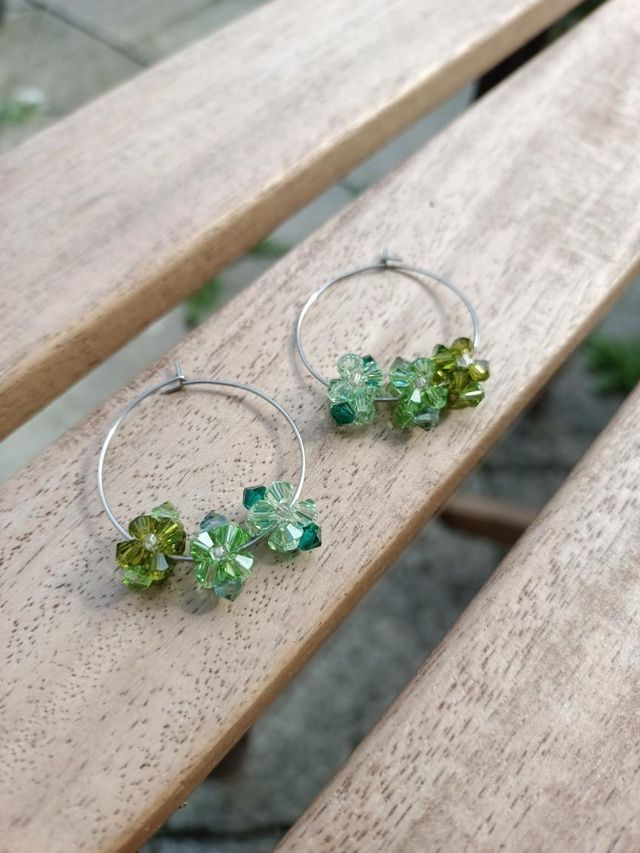 Fleurs De Cristal - Argent - Vert transparent