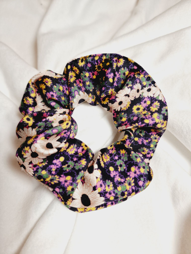 chouchou 100% soie fleurie