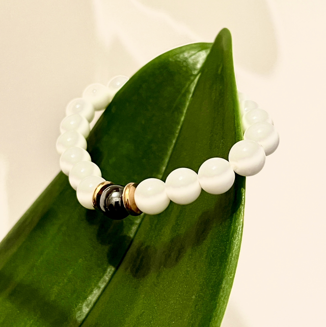Bracelet en Agate Blanche