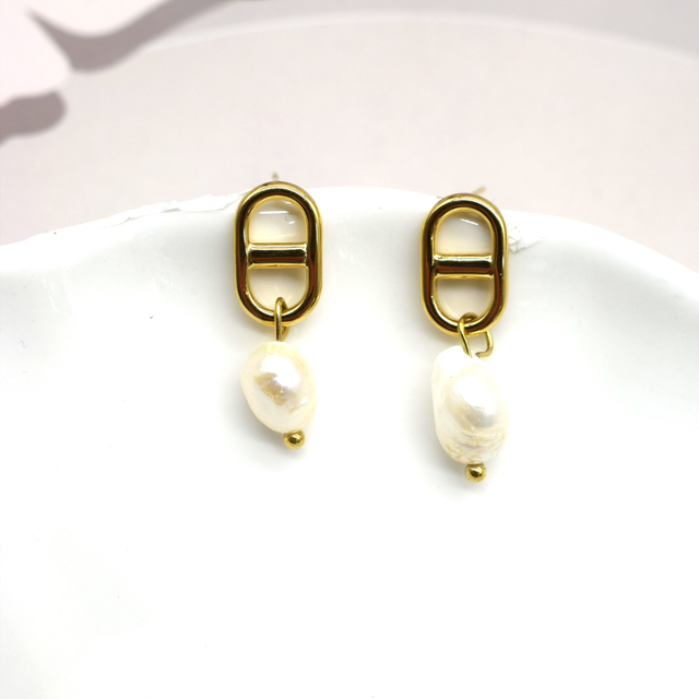 Boucle maille marine perle 