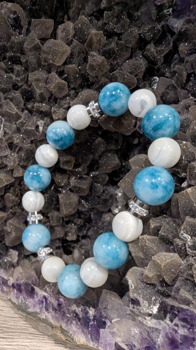 Nacre et Calcite bleue 