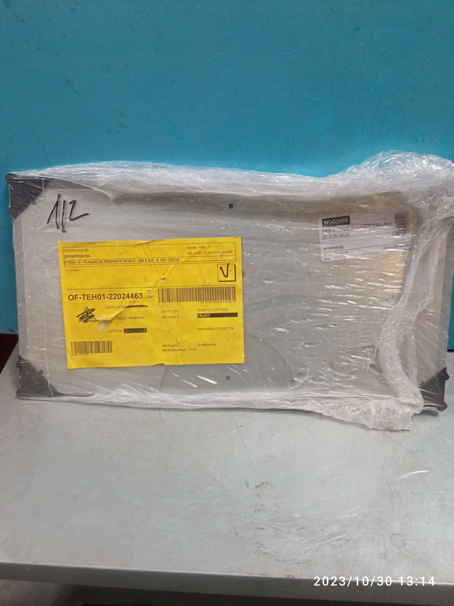 PTR30 - plaque de propreté droite 500 X 500 D100 Galva - 2PTGPPDR100 