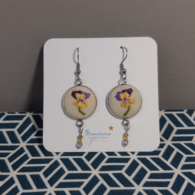 Boucles d&#039;oreilles Pensée 