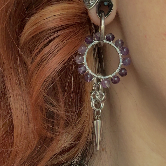 Boucles d’oreilles FORTERESSE améthyste 