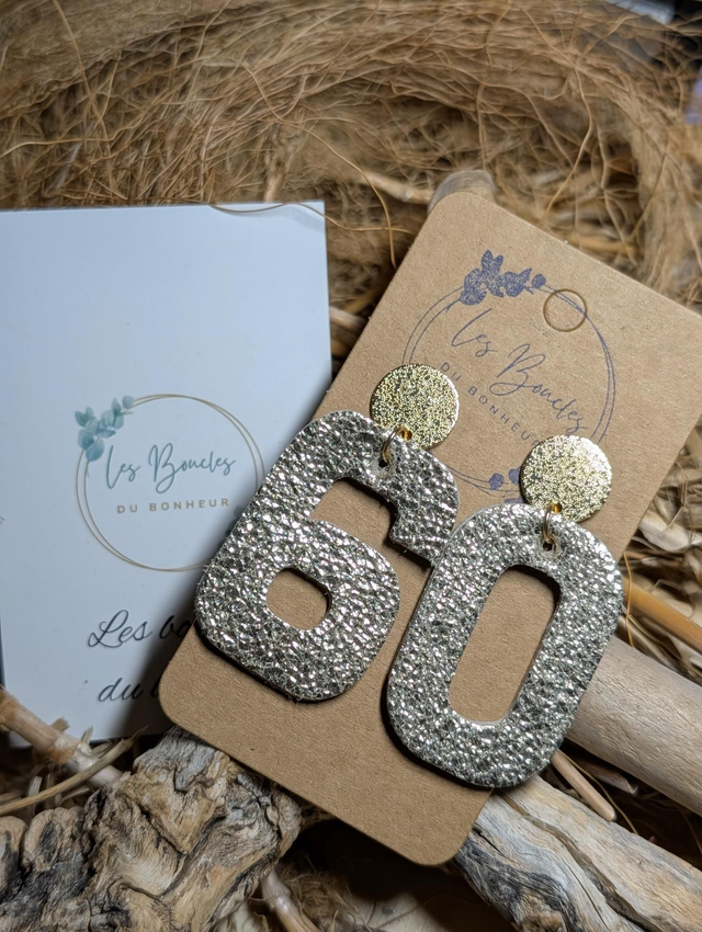 Boucles d'oreilles chiffres fétiches 60