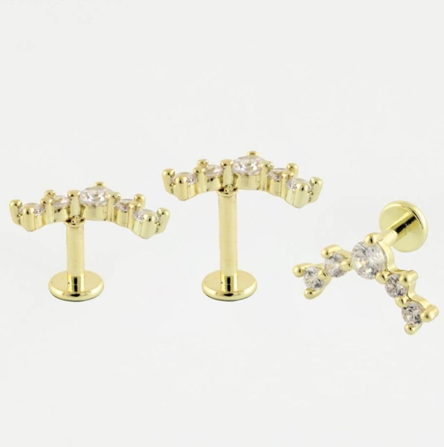 Gold Gem Bomberang Labret