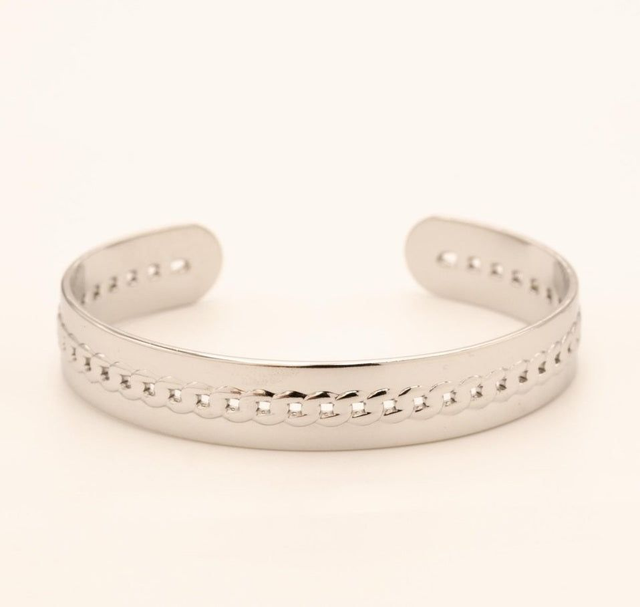 Bracelet Jonc maille ajourée silver