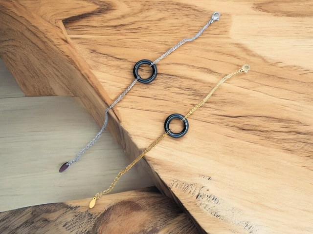 Bracelet double chaîne céramique 