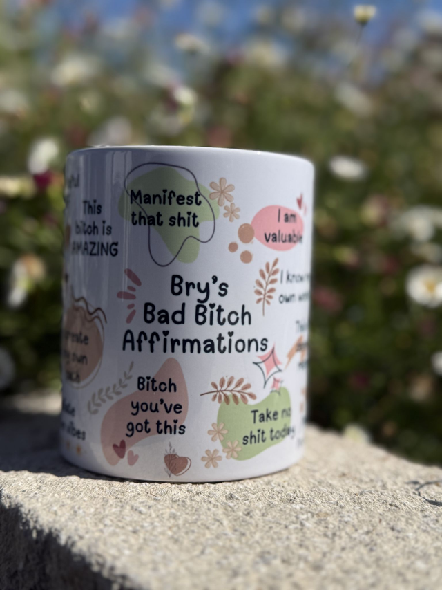 Personalised Bad Bitch affirmation mug