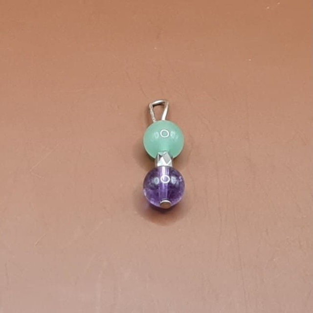 Pendentif Améthyste - aventurine verte