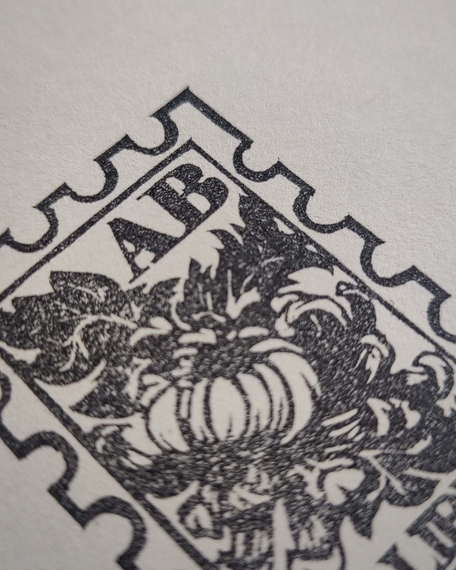 Ex-libris timbre chrysanthème - Tampon personnalisé