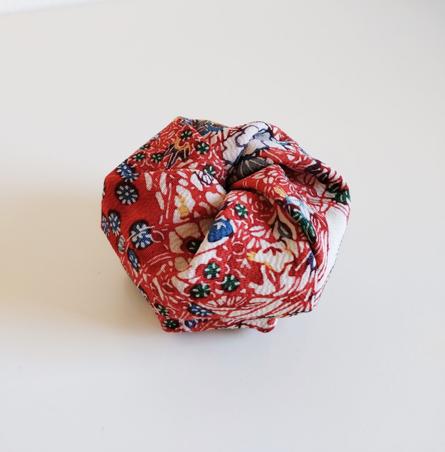 Jewelry Box, Vintage Japanese Kimono Silk Box, Twist Box, Red Color Box, Gift for Her