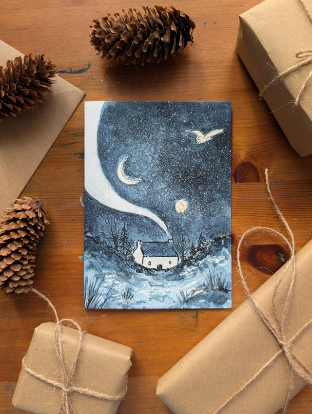 Winter Cottage Christmas Card