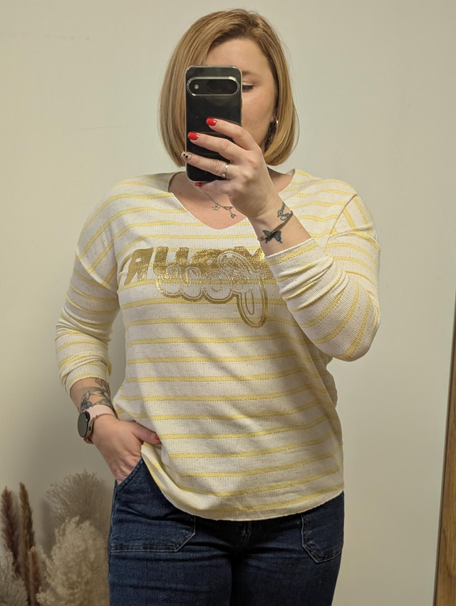 Pull fin marinette jaune 