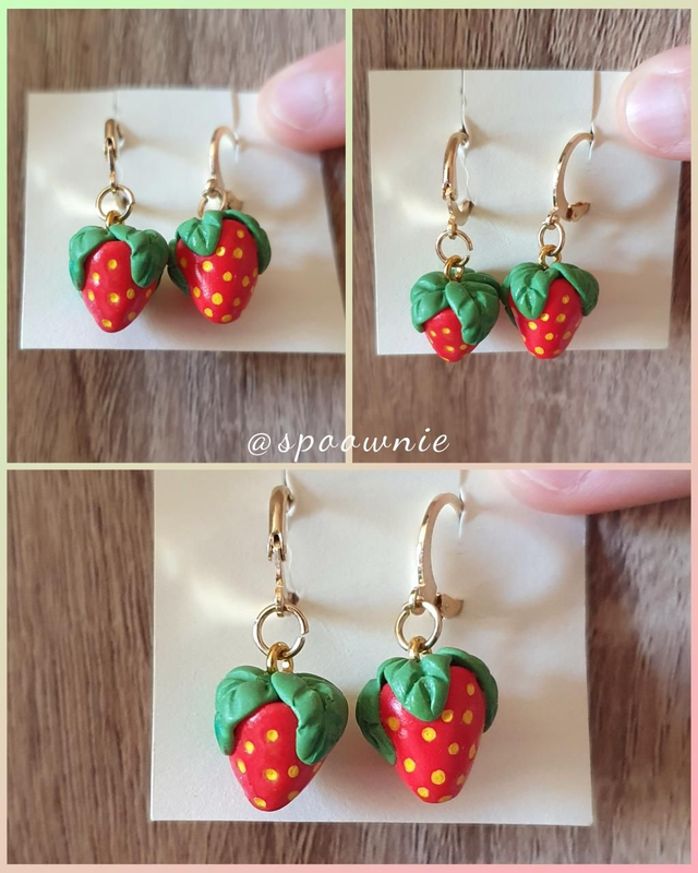 Boucles d'oreilles Fraise (pendantes)