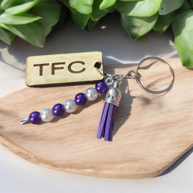 Porte clés gravure bois TFC