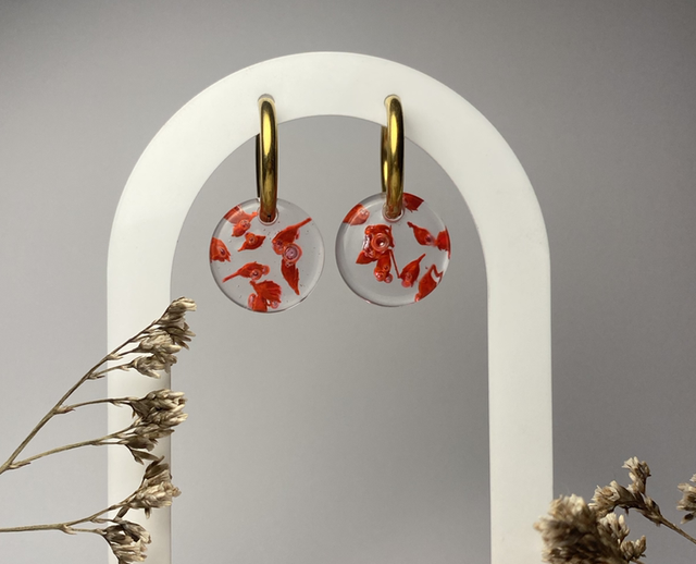 Boucles d’oreilles Broom bloom rouge 