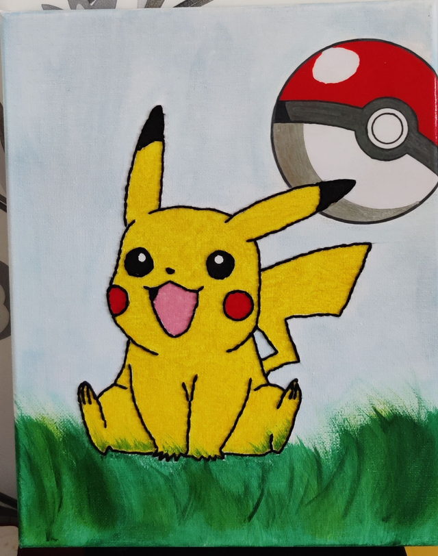 Toile brodée Pikachu