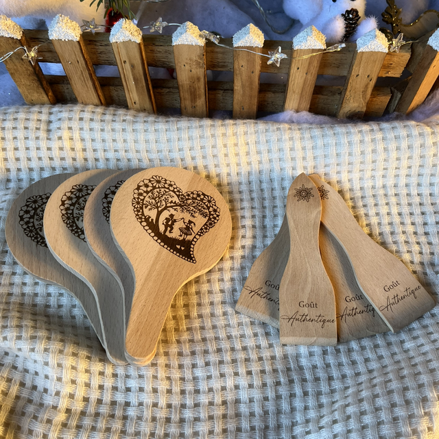 Set à raclette • 4 reposes poêlons &amp; 4 spatules 