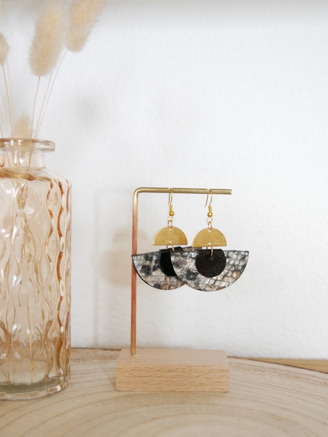 ZÉLIE python noir / doré