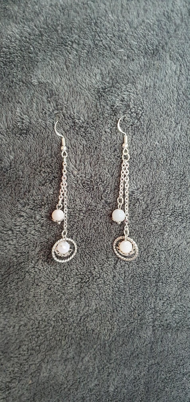 Boucles d'oreilles en Opale rose