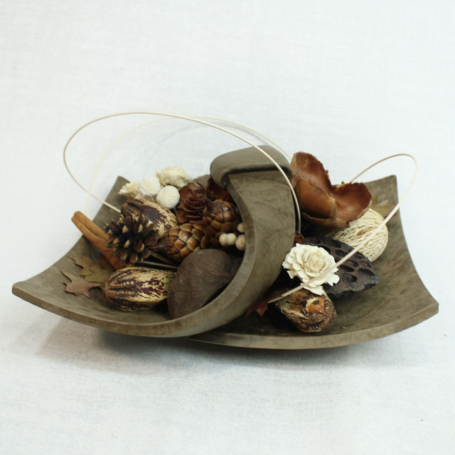 0CR610 CESTA BARRO CHOCOLATE, MADERAS