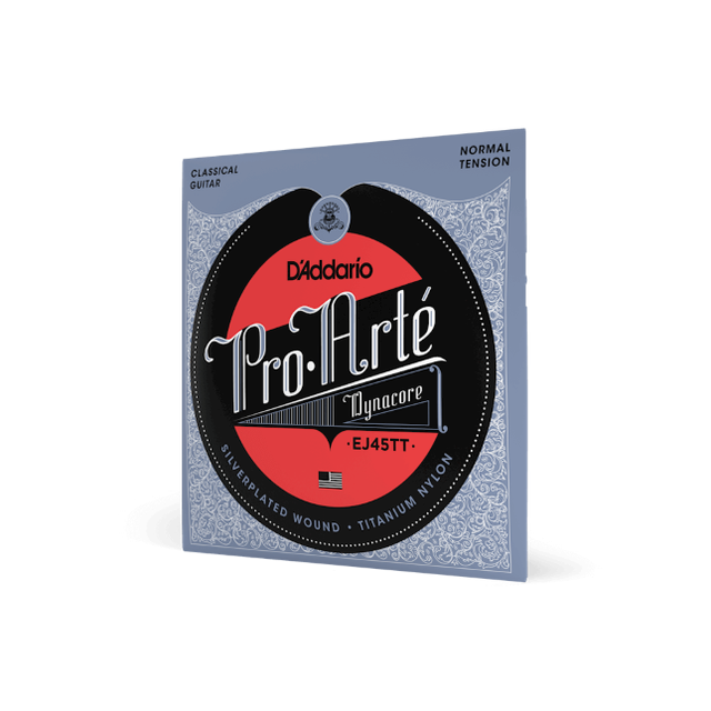 D'Addario Cordes pour guitare classique D'Addario Pro-Arte Dynacore EJ45TT, cordes aiguës en titane, Normal