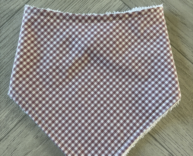 Mauve Gingham Bamboo Dribble Bib