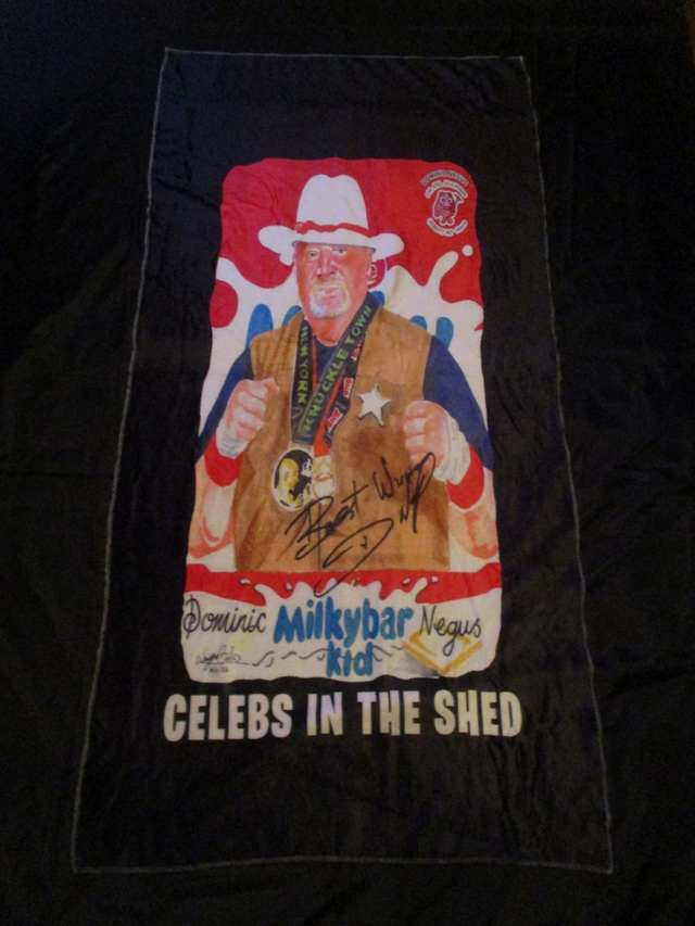 Dominic 'Milky Bar Kid' Negus Boxer &amp; Bare Knuckle Boxer Picture BLACK Blanket (White Logo)(75cm x 150cm)